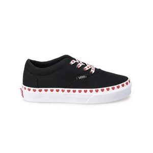 Vans Doheny Black Red Hearts Lace Up Sneakers Big Girls Size 4